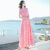西子美丽心情夏季女装修身无袖雪纺长裙连衣裙波西米亚海边度假沙滩裙 图片色XZ17A618 S