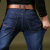 GLO-STORY 牛仔裤 男士时尚修身牛仔长裤韩版中腰直筒牛仔裤男LNK71029蓝色31