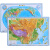 立体地图 世界地形图+中国地形图 54*37厘米