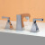 西露（HEELO）双把面盆水龙头三孔分体铜浴室柜双控方形8寸浴室三件套家用防溅 不带提拉杆 AS2049