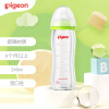 Pigeon 贝亲 玻璃奶瓶 新生儿 宽口径玻璃奶瓶 婴儿奶瓶 240ml（绿色瓶盖）AA91 自然实感L码奶嘴