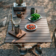 Naturehike挪客铝合金蛋卷桌 户外折叠桌椅套装便携露营野餐折叠桌椅套餐 黑胡桃色-挂物款+碳钢克米特椅*2