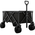 原始人露营推车户外营地拖车便携折叠手推野餐野营快递手拉车遛娃小拉车 450L 超大聚拢款曜黑-特粗钢架+双刹万向快拆越野轮