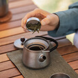 NatureHike挪客野风钛茶具套装纯钛小茶杯户外泡茶器钛茶壶钛水杯 钛色