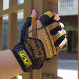 MECHANIX WEAR美国超级技师皮革半指防护户外垂钓摄影战术工作骑行战术手套 皮革色 M