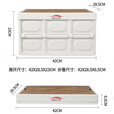 北岳户外露营便携收纳箱野营折叠箱车载后备整理箱家用衣服木盖储物箱 优雅白+木质盖板【30L容量】