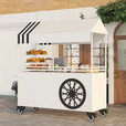 靠森户外摆摊小推车夜市地摊小吃车餐车商用花车集市摊位移动车 粉色长140宽60高190cm长含扶手