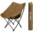 三峰出三峰户外便携折叠椅加厚棉布烧烤露营野餐休闲月亮椅沙滩椅 米白色