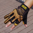 MECHANIX WEAR美国超级技师皮革半指防护户外垂钓摄影战术工作骑行战术手套 皮革色 M