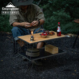 CAMPINGMOON柯曼折叠桌网桌科曼不锈钢组合折叠露营桌野餐桌户外置物架T-230A 【T-2308】黑色铝合金天板