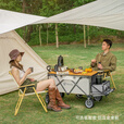 北欢bavay营地露营推车户外野餐便携pro折叠拉杆车野营手拉拖车F02 420L 米色pro（尾部可展开）