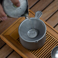 Ti artisan钛工匠户外纯钛分茶器金属公道杯功夫茶具茶滤茶漏便携单人泡茶杯 280ML公道杯+一体茶隔