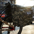 山地车后驮包长途后架包后座包折叠自行车驼包防雨车架包骑行装备 大号绿迷彩+防雨罩（40L）