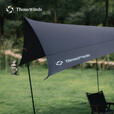 THOUS WINDS 千风户外40D方形黑胶天幕带杆套装黑化露营超轻遮阳幕野营防晒防雨凉棚 40D方形黑胶天幕(4*4.5m)带杆全套