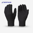 迪卡侬儿童手套SH100青少年户外冬季徒步摇粒绒保暖运动手套 黑色 4-6岁