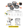 原始人露营炊具户外锅水壶煎锅装备便携野外野营套锅锅具用品 卡其折叠炉+三锅一壶+挡风板