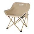 北岳户外折叠椅便携式月亮椅露营椅子野餐桌椅沙滩椅钓鱼椅小马扎凳子 【加高舒适款】曜夜黑+织布加固