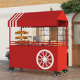 靠森户外摆摊小推车夜市地摊小吃车餐车商用花车集市摊位移动车 粉色长140宽60高190cm长含扶手