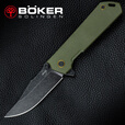 BOKER德国原装进口博克boker户外多功能野营防身战术装备便携折叠刀 01BO164 绿柄黑刃