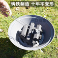 仰友便携式加厚铸铁火盆烧烤取暖木炭炭烤烧烤架户外家用室内围炉煮茶 小号【盆+炉条+烤网+提手+脚架】