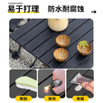 探险者（TAN XIAN ZHE）户外折叠桌子便携式铝合金露营野餐蛋卷桌野外装备  黑色大号+米色克米特椅*1