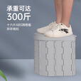 囧驴车载马桶便携式防臭户外野营厕所折叠移动自驾游用品坐便器成人 一体蓝有盖  送防臭27件套