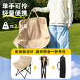 北岳户外折叠椅便携式月亮椅露营椅子野餐桌椅沙滩椅钓鱼椅小马扎凳子 【超值2件装】经典款-森林绿