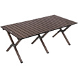 JEEP户外折叠桌便携式露营桌子野餐桌椅套装野营用品装备铝合金蛋卷桌 特大特长黑胡桃木色铝合金