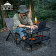 CAMPINGMOON柯曼折叠桌网桌科曼户外露营桌野餐桌多层置物架可拼接T-230 【黑桌（2桌2板1包1三角板）】