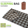 靠森（Kaooseen）户外抓绒睡袋野营旅行内胆被保暖四季露营午休膝盖毯隔脏睡袋 特厚款-格子布 183cmX83cm