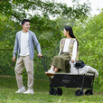 原始人（The Primitive）露营推车营地拖车户外折叠超大野营手拉车遛娃小推车野餐车桌板 250L 飞机款卡其【越野轮+刹车】