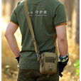 守护者手机腰包男穿皮带竖款弹弓多功能帆布战术单肩小背包斜挎包 黑色(带单肩带) 均码
