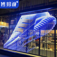 博邦诚全彩室内LED透明屏全息屏 隐形透明屏 晶膜屏 贴膜屏 格栅屏 展厅橱窗广告商用电子柔性薄膜玻璃屏 1平米定制