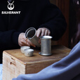 银蚁（SILVERANT） 纯钛茶具茶杯泡茶器户外茶壶鹰嘴双层防烫轻便收纳钛茶滤定制 钛晶鹰嘴泡茶器+皮套 + 50ml小茶杯4个