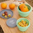 M Square折叠硅胶杯便携泡面碗露营野餐 复古绿三件套【中杯+中碗+大碗】