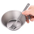 Ti artisan钛工匠户外纯钛沙拉碗单层可折叠手柄野营野炊旅行易携健康钛碗 坡度碗300ml小号无嘴