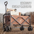 Aoran 露营推车可折叠户外手推野餐车营地拖车拉杆小拉车桌板野营车 咖色【露营套餐】配置如图