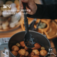 Awada户外硅胶炊具铲勺套装折叠锅铲汤勺便携黑化露营轻量化厨具 新硅胶4件套（黑色）
