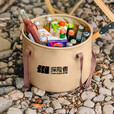 探险者折叠盆便携式旅行洗衣袋伸缩水桶车载洗脸盆水盆户外泡脚袋 20L【卡其色】升级款