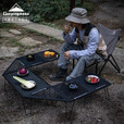 CAMPINGMOON柯曼折叠桌网桌科曼户外露营桌野餐桌多层置物架可拼接T-230 【T-2308】黑色铝合金天板