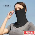 槿城冰丝防晒面罩女夏护颈遮阳透气骑行防晒面纱面巾挂耳面罩BT-09 云朵白【两个装】