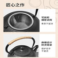 原始人铸铁茶壶围炉煮茶家用室内水壶烧水泡茶壶炭火炉茶壶 【茶话】900ML铸铁茶壶