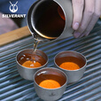 银蚁（SILVERANT） 纯钛茶具茶杯泡茶器户外茶壶鹰嘴双层防烫轻便收纳钛茶滤定制 钛晶鹰嘴泡茶器+皮套 + 50ml小茶杯4个