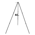 靠森（Kaooseen）3节户外野营篝火三角架 吊锅野餐生火支架 铝合金三脚架野营用品 光面-黑色