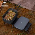 CAMPINGMOON柯曼泄压饭盒户外野餐露营氧化铝多功能大号饭盒科曼S2013 H-2013大号灰色+底网+收纳包