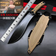 骆穂豆尼泊尔军弯刀军刃大号大马士革户外刀具便携式一体钢高硬度 黑色