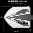 RUIGUAN工兵铲多功能大号兵工铲户外铁锹折叠铲锰钢车载铲挖土钓鱼铲子 银色铲至尊版五节管+包
