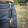 户外伞绳编制防盗钥匙扣安全防丢带锁弹簧挂绳铝合金D扣钥匙链绳 黑色压扣款(颜色随机发)