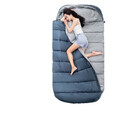 睡袋被子二合一户外成人睡袋露营四季通用双人轻量化秋冬款隔脏被 灰色睡袋1.6kg(适宜17°左右) (200+30*100CM)
