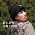 骆驼冬季新款针织毛线帽女百搭护耳羊毛冷帽加厚保暖173CP15079黑色